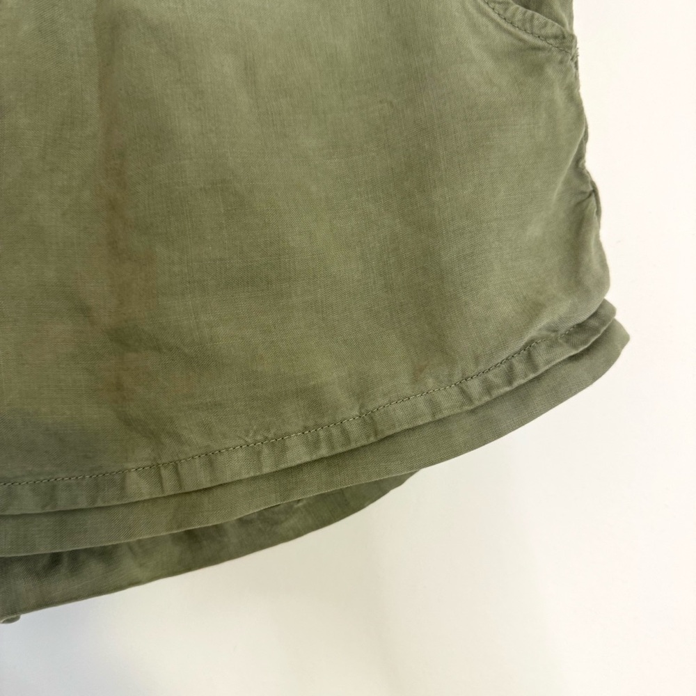 Bella Dahl Pull On Button Front Paperbag Olive Green Relaxed Fit Shorts Size XS - Picture 6 of 8